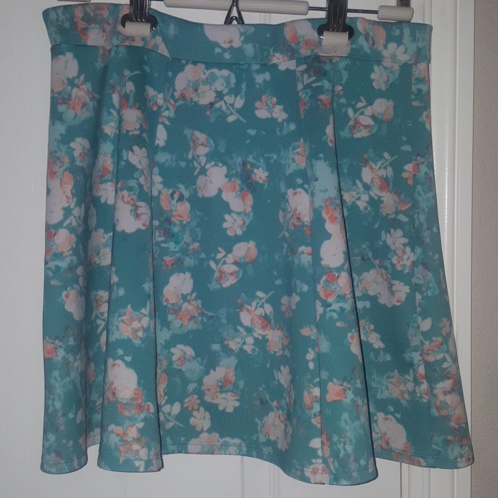 ☆SALE 5 for $25☆  Turquoise cherry blossom skirt